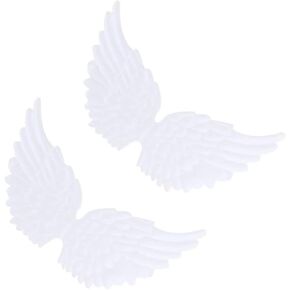 2 Pcs White Butterfly Wings for Crafts, Dove Ornaments, Craft Wings, Backpacks for Girls, Dress Sew on Patch, Children Gifts, Iron on Patches Trim
