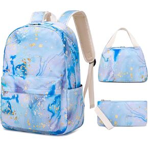 Sunborls Cute Cow Print Teen Girls Backpack with Lunch Bag Pencil Bag Set Back To School Gift Bookbag Casual Daypack Travel Laptop Backpack (Pink)