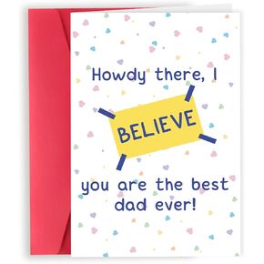 Funny Dog Dad Fathers Day Card from Son Daughter, Cute Dog Father Gifts for Men or Him, Father's Day Card for Dog Lover