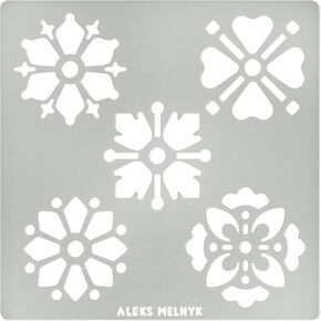 aleks Melnyk No.291 Stencil ، الزينة ، الأنماط ، الزهور ، الاستنسل الصغير ، 1 أجهزة كمبيوتر ، قالب لحرق الخشب ، نقش ، صياغة ، سجل القصاصات ، الفن ، مزخرف
