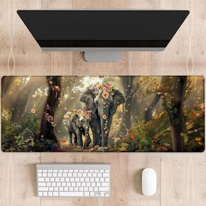 Vintage Rose Gaming Mouse Pad, Elegant Colorful Floral Garden Large Desk Mat for Computer, Extended Keyboard Laptop Mouse Pads 31.5×11.8in, Non Slip Rubber Mousepad for Office Decor