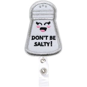 Don't Be Salty Retractable Name Card Badge Holder Reel with Alligator Clip, 24 inches Thick Pull Cord