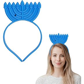 The Dreidel Company Hanukkah Headband - Light Up Flashing Menorah & Dreidel - Glow In The Dark Decoration - Great For Hanukkah Party (Single)