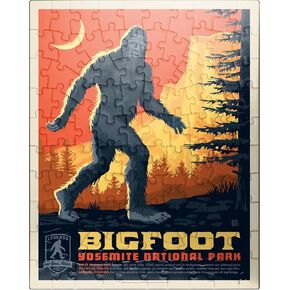 MyPuzzle Legends of the National Parks: Yosemite's Bigfoot ، Pintage Poster - Premium 1000 Piece Jigsaw Puzzle للبالغين