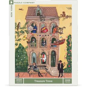 New York Puzzle Company - Jenny Kroik Treasure Trove - 1000 قطعة Jigsaw Puzzle لعائلة ليالي لعبة العائلة بقلم جيني كرويك
