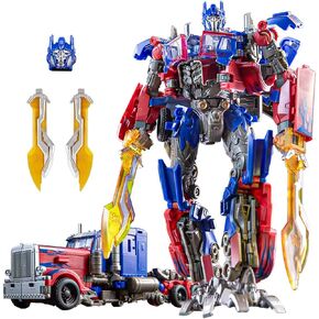 تحويل الأشكال Optimus Toys ، لعبة تشوه روبوت سيارة مع رؤوس وأسلحة قابلة للتبديل - شخصية الحركة Autobots للأطفال 7 +، لعبة عيد الميلاد