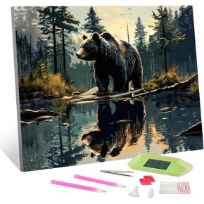 Tishiron Flower Flowers & Plants 5D Diamond Painting Kit للبالغين - فن الحفر الكامل جولة الفن ، اللوحة DIY مع مجموعات الماس ، حرفة متميزة للديكور المنزلي (12 "WX16 H)