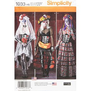 Simplicity Creative Patterns US1033H5 Misses Day of The Dead Costumes, Size H5 (6-8-10-12-14)