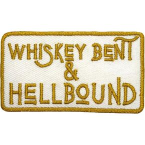 Whiskey Bent Iron on Patches for Clothes and jackets, 3 x 1.6 x 0.1 in