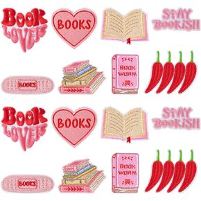 WANDIC 16 Pcs Nurse Day Theme Embroidered Patch Stickers Pill Heart Medical Iron on Decals Self Adhesive Applique for Clothes and Accessories Decoration