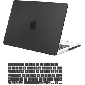 MOSISO Compatible with MacBook Pro 14 inch Case 2025 2024 2023 2022 2021 M4 M3 M2 M1 A3112 A3185 A3401 A2918 A2992 A2779 A2442, Plastic Dotted Carbon Fiber Texture Hard Case&Keyboard Cover,Translucent