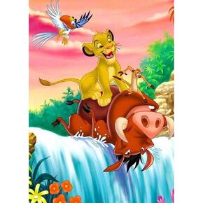 DIY 5D Diamond Painting by Truments lets for البالغين ، 16 "x12" لوحات DIY Crystal Rhinestone Diamond Ammonster Cross Cross Kit Picture Arts For Home Decor ، Lion King