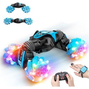 RC Stunt Car للأطفال مع التحكم عن بعد ، والموسيقى ، ودوران مزدوج 360 درجة يدور وتقلب ، واستشعار الإيماءات - هدية من 8 إلى 15 سنة الفتيات ، عيد ميلاد