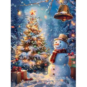 KITS SKRYUIE 5D Christmas Diamond Painting Kits - DIY Diamond Art Kits للبالغين شجرة عيد الميلاد ، تدريبات مستديرة كاملة - غرزة تطريز كريستال - مركبة للورقة والمكتب - 12x16 بوصة K7