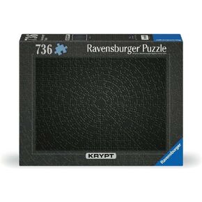 Ravensburger Krypt Black 736 Piece Challenge Puzzle للبالغين - 12000054 - أدوات مصنوعة يدويًا ، مصنوعة في ألمانيا ، كل قطعة تتناسب معًا بشكل مثالي
