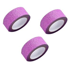 3 Rolls Glitter Washi Tape 15mm*5m Sparkling Decorative Tapes Self Adhesive Masking Tape for DIY Crafts Wrapping, Silver