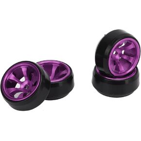 4 PCS RC Drift Tire Aluminum Alloy Tires Replacement Parts for WLtoys K989 1/28 RC Car 44954 RC Car Drift Tire ()