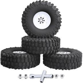 1.9 إطارات الزاحف وعجلات Beadlock تم تعيينها 120 مم/4.72 بوصة مع إدراج الرغوة لـ SCX10 III ، TRX4 ، Redcat Gen8 ، RC4WD D90 D110 TF2 Tamiya CC01 Enduro vs410 (White)