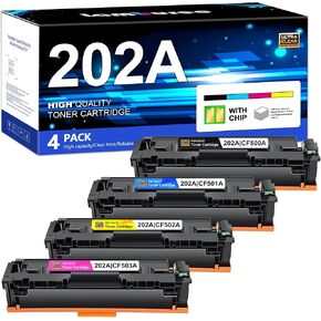 202A خراطيش الحبر 4 حزمة (مع رقاقة) استبدال HP 202A CF500A 202X M281FDW COLOR LASERJ PRO MFP M281FDW M281CDW M281FDN M254DW M254 M281 202 TONER PRINTER