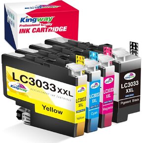 Kingway LC3033XXL حبر خراطيش البديل عن خراطيش الحبر LC3033 ، LC3033 BK/C/M/Y حبر خراطيش متوافق مع MFC-J995DW MFC-J815DW MFC-J805DW (4Packs)