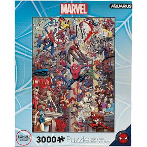 Aquarius Marvel Spider -Man Villains Puzzle (بلغز بانوراما 3000 قطعة) - Marvel Comics Comics مرخص رسميًا - Free Free - FIT Precision - 32 × 45 بوصة