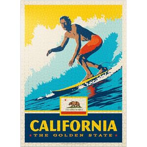 MyPuzzle California: The Golden State (Surfer) - Premium 1000 قطعة بانورامزو للبالغين