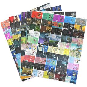 200pcs ملصقات غلاف الكتاب المصغرة لرفع الكتب القلق ، 1:12 المنمنمات المصغرة ملصقات الغلاف الخلفي ديكورات سكراب الدفء ، تناسب 0.16 "كتب DIY Mini Books