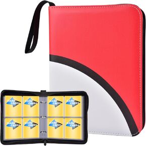 Portable 4-Pocket Trading Card Binder, Holds 440 Cards with 55 Removable Sleeves Baseball Card Binder, Compact Card Album Organizer for Game & Sports Cards