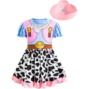 زي رعاة البقر في Okbebe Toddler for Girls Halloween Play Party Party مع قبعة رعاة البقر 1-8 سنوات