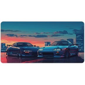 JDM Car Desk Mats on Top of Desks Pad Japanese Large Mouse Pads Gaming Cool Classic Sports Car JDM Big Mousepad for Desktop Keyboard Computer Mat 23.6 x 11.8 inch
