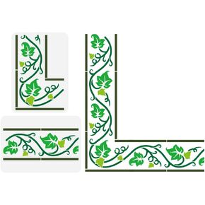 Pingerinspire 2pcs Ivy Border Border Paint Paint -stencil - Vines Vines كبير لطلاء أوراق أوراق أوراق الرسم ، موضوع نباتات DIY DIRY Home Wall Furniture Decoration
