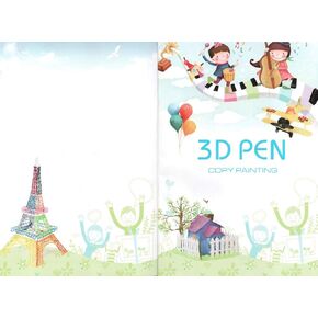 Czfriend Clable Color Plant Paper Paper Book مع 1 لوحة بلاستيكية شفافة ، وملحقات قلم الطباعة ثلاثية الأبعاد ، الرسم ثلاثي الأبعاد ، رسم النموذج الرسمي للفنون والحرف (20 صفحة ، 40 نمطًا)