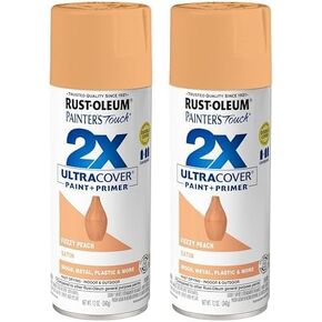 Rust-Oleum 389908- Painter's Touch 2x Ultra Cover Pray Paint ، 12 Oz ، Peach Fuzzy (حزمة 2)