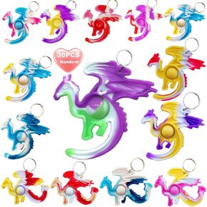 30Packs قوس قزح Bulk Dragon Mini Pop Toys for Kids عيد ميلاد حفل عطلة هدية والطلاب جائزة الإجهاد القلق