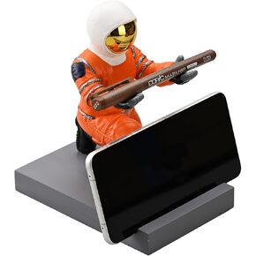حامل راتنجات رائد الفضاء ، حامل الهاتف المحمول ، حامل الجهاز ، حامل القلم ديكور منظم (Orange & Golden)
