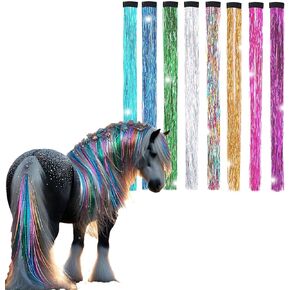 Dielianyi Horse Bling Accessory Mane and Tail Bling Pony Hair Tinsel for Western Bride Horse Lover