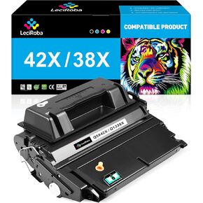 LeciRoba 42X 38X Black Toner Cartridge Compatible for HP 42X 42A 38X 38A Q5942X Q5942A Q1338X Q1338A for 4250 4200 4350 4300 4250N 4240 4350N 4250TN 4250DTN 4350DTN 4350TN Printer Ink (1-Pack)