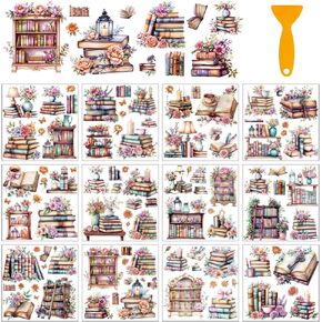 Arricraft 12 Sheets Animals and Flowers فرك على عمليات نقل الحرف اليدوية ، و 12 أنماط القطط والزهور ،