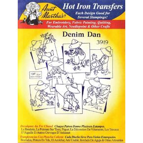 Denim Dan Aunt Martha's Hot Iron Embroidery Transfer