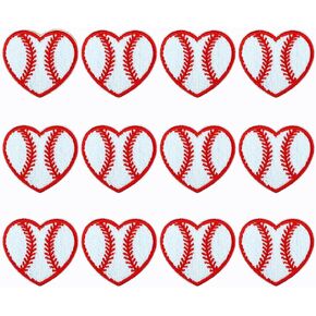 12 PCS Baseball Patch Patch Baseball Iron on Patches Chenille Heart Heart for DIY Decorative Cloth