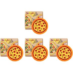 Logofun 8 مجموعات من Miniature Pizza Box Box Dollhouse Pizza Model و Pizza Boping Box Mini Pizza Toys Props for Dollhouse Decorations