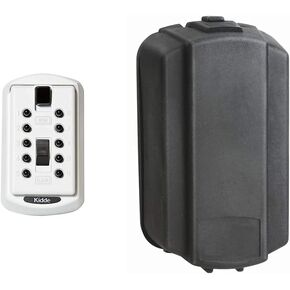 Kidde AccessPoint KeySafe Original Slimline Push Button Combination Permanent Key Lock Box Bundle with Weather Cover