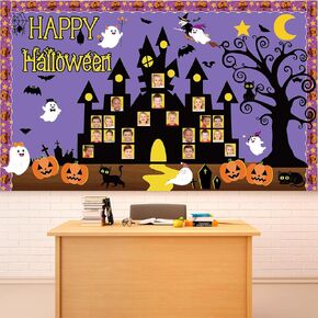 زخارف Board Halloween Bulletin Castle Halloween DIY صور خدعة أو علاج قرع الخفافيش Witch Ghost Class