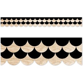 CTP Core Decord Black and Wood Scallops EZ Border ، Bulletin Border Top Class Decord Assuret