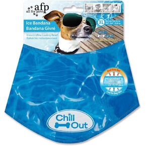 ALL FOR PAWS Chill Out Dog Ice Bandana, Instant Cooling Pet Bandana, Breathable Scarf Dog Cat Ice Collar for Summer XL