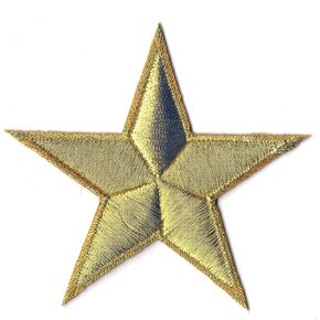 First Anything Gold Star Patches Iron On Small Embroidered for Hat Shirt Jacket Clothing Backpacks Jeans Cap Size About 3.20x3.50 Inch A161
