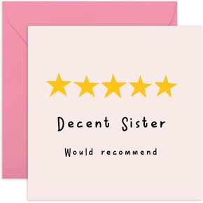 Central 23 Sweet Greeting Card بالنسبة لها - "أخت لائقة" - بطاقات عيد ميلاد للأخت - هدية مدروسة لابنة - أفضل صديق Bday - تأتي مع ملصقات ممتعة