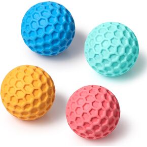 Ipettie 4 Pack Honeycomb Dog Toys for Agrection Embraction - ألعاب مضغ الصيف العائمة للكلاب الكبيرة ، والمطاط الآمن للعب التفاعلي ، وألعاب Puppy Puppy الصعبة للسلالات المتوسطة والكبيرة ، 3.15 "