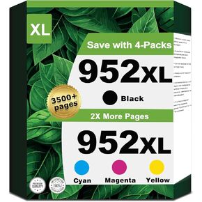 952XL Ink Cartridges Combo Pack Compatible for HP 8710 7740 Printer for HP 952 XL Black Color for HP952 OfficeJet Pro 8720 8725 8210 8715 8702 8740 7720 8730 8216 4 Pack Black Cyan Magenta Yellow
