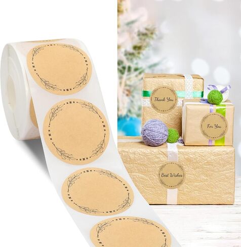 250pcs Blank Label Stickers for Gift Tags Name Labels Self-Adhesive Sealing Kraft Brown Handmade Bottle All-Purpose Mason Jar Labels Presents Decoration Jars Food Craft Tags 3 Styles Rectangles in Saudi Arabia